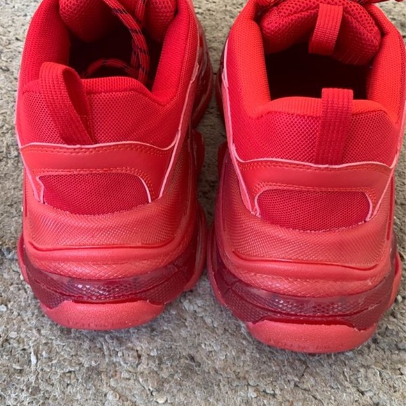 all red balenciaga triple s
